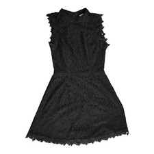 Alyce Black Lace Mini Dress Open Back High Neck Sleeveless Cocktail Wedding S