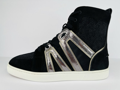 CHRISTIAN LOUBOUTIN Vida High Top Men's Black Suede Sneakers EU 45 - US 12