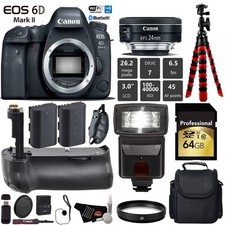 Canon EOS 6D Mark II DSLR Camera With 24mm f/2.8 STM Lens  Professional Battery
