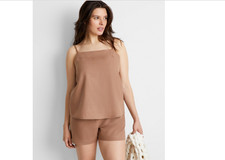 State of Day 2-Pc. Sleeveless Pajama Set Brown Size M 9929