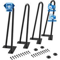 Haarnadel Tischbeine 30Cm Metall Diy MöBelfüßE Aus Stahl Mit Bodenschoner 4Er