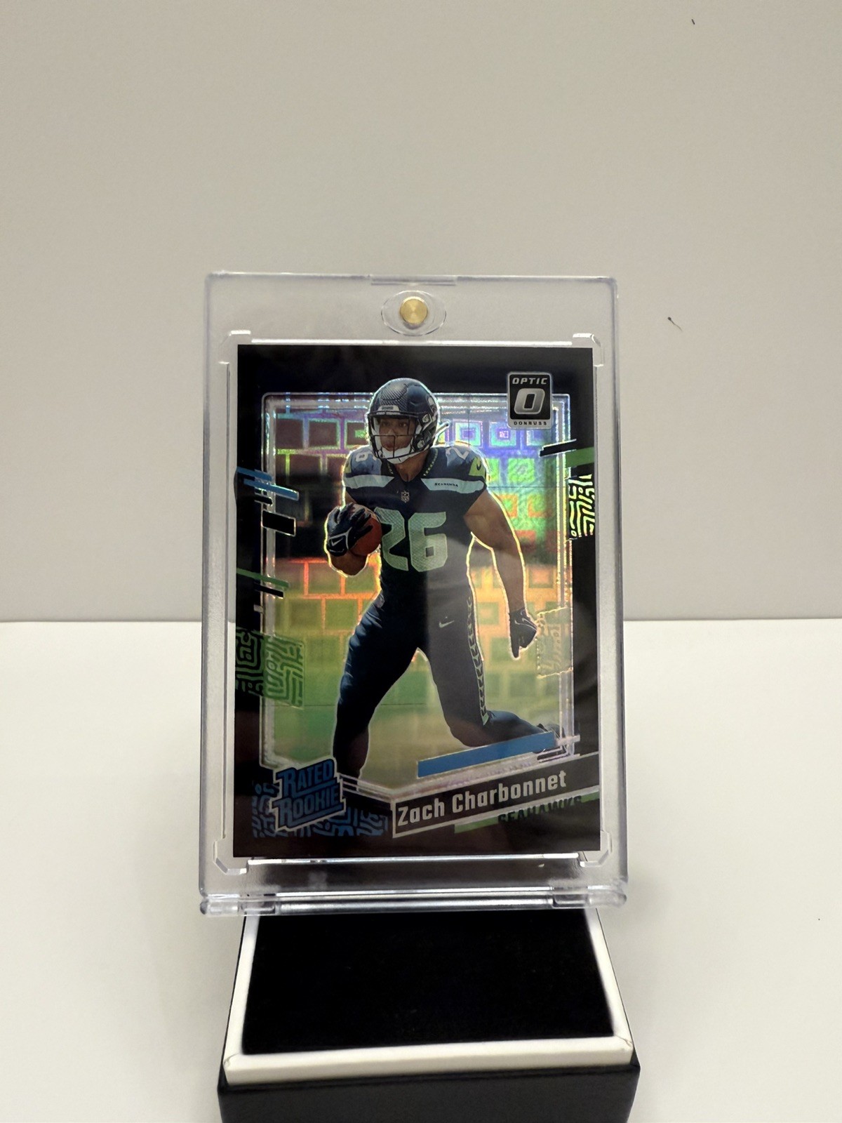 Zach Charbonnet 2023 Optic Rated Rookie Black Pandora /25 Prizm RC #294