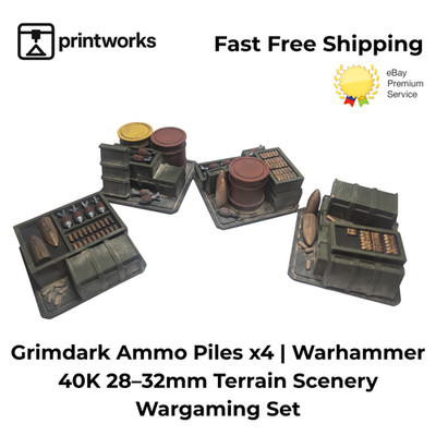 Grimdark Munitionshaufen x4 | Warhammer 40K 28-32mm Gelände Landschaft Wargaming Set