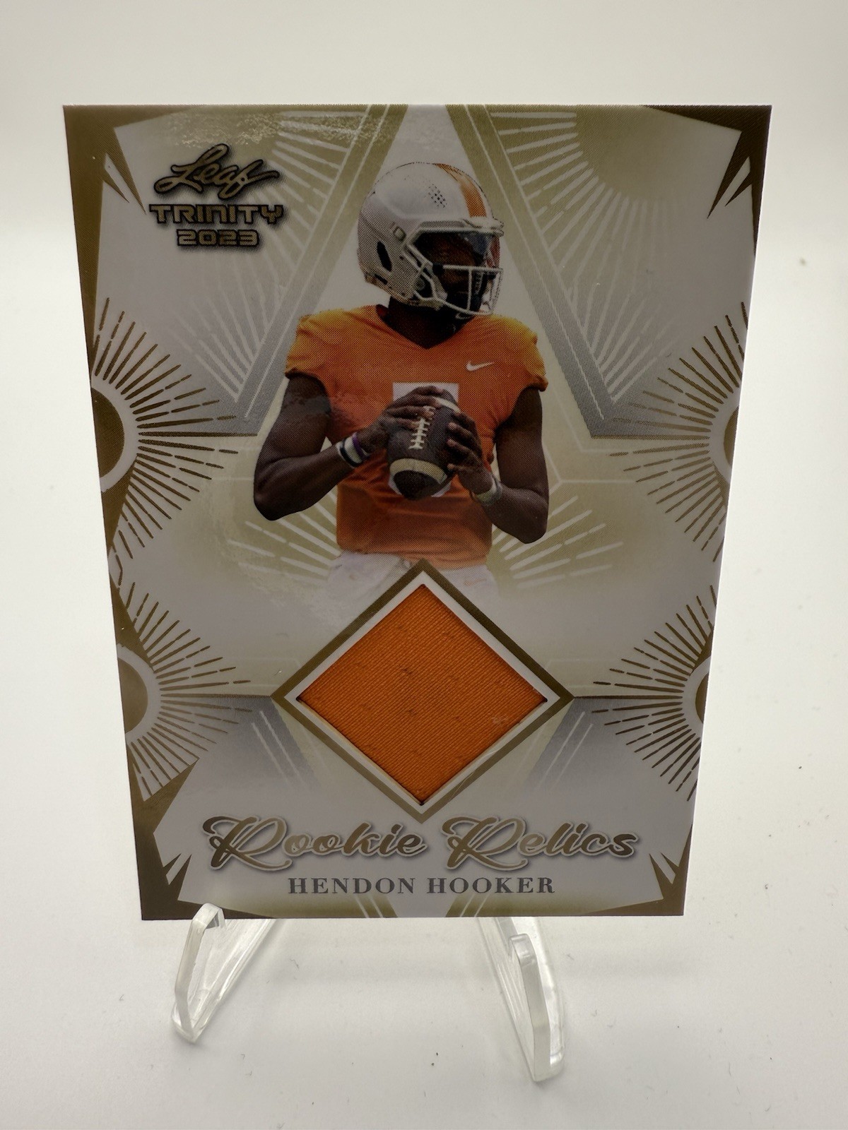 Hendon Hooker Leaf Trinity Mega Box Rookie Relics #RR13 Base