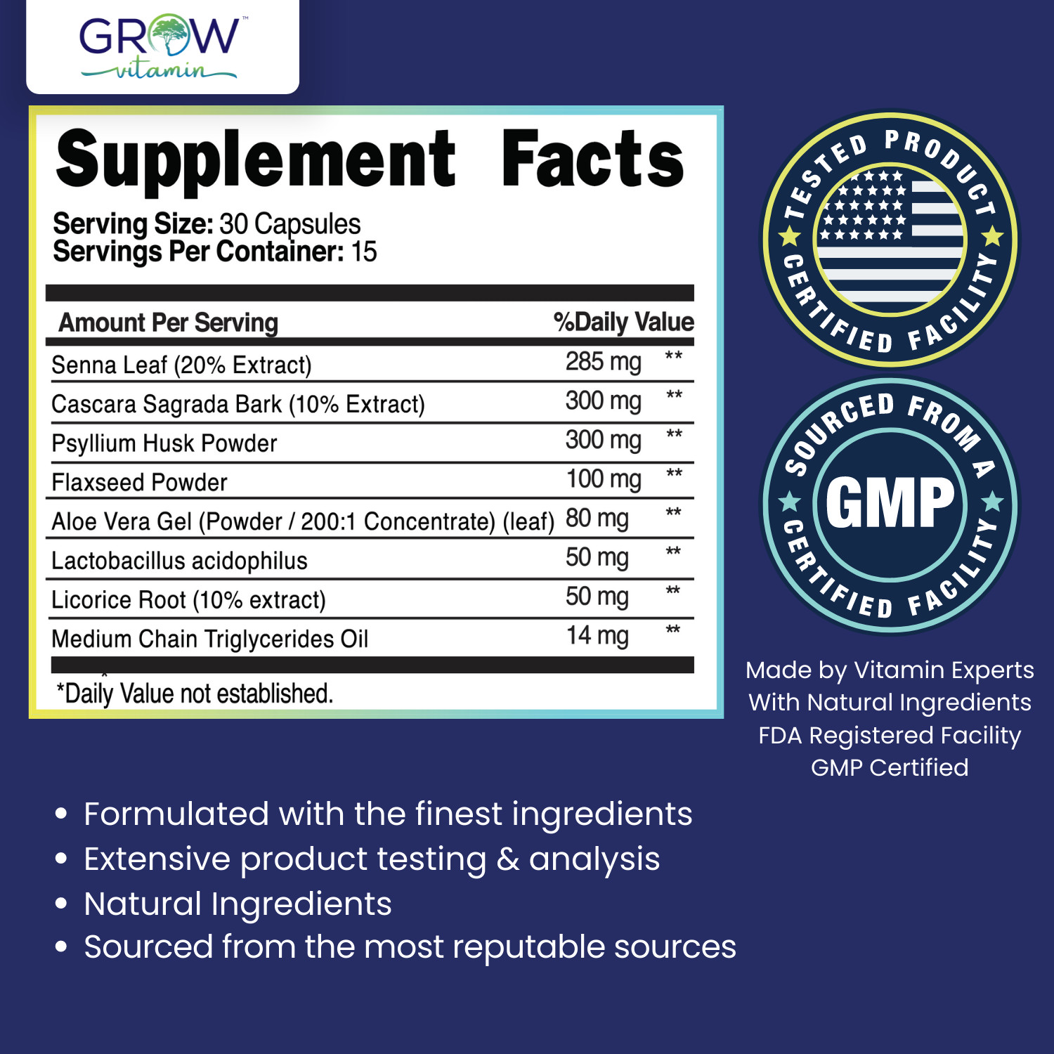 Milamiamor 15 Day Cleanse - Psyllium Husk, Probiotics - Colon Cleansing & Detox