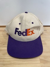 Vintage FEDEX Hat Advertising Trucker Cap Snapback Off White Purple Orange KC