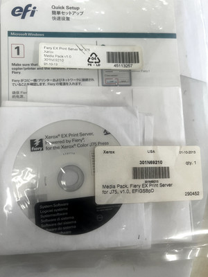 Fiery EX Print Server, Media Pack System Sofware for J75, v1.0 EFIGSBpD