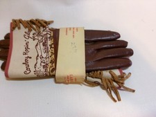 NEW 1950s Kids Wild West Cowboy Roping Gloves w/ Fringe BROWN Large 9-10