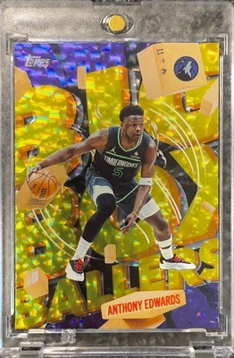 ANTHONY EDWARDS RARE GOLD CRACKED ICE REFRACTOR  INVESTMENT CARD TIMBERWOLVES
