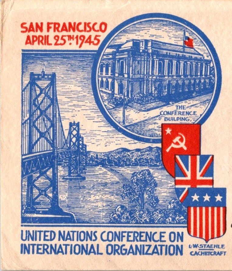 USPS Scott #928 FDC UN Conference L.W. Staehle Cachet Craft Cover c1945 - Image 2 of 4