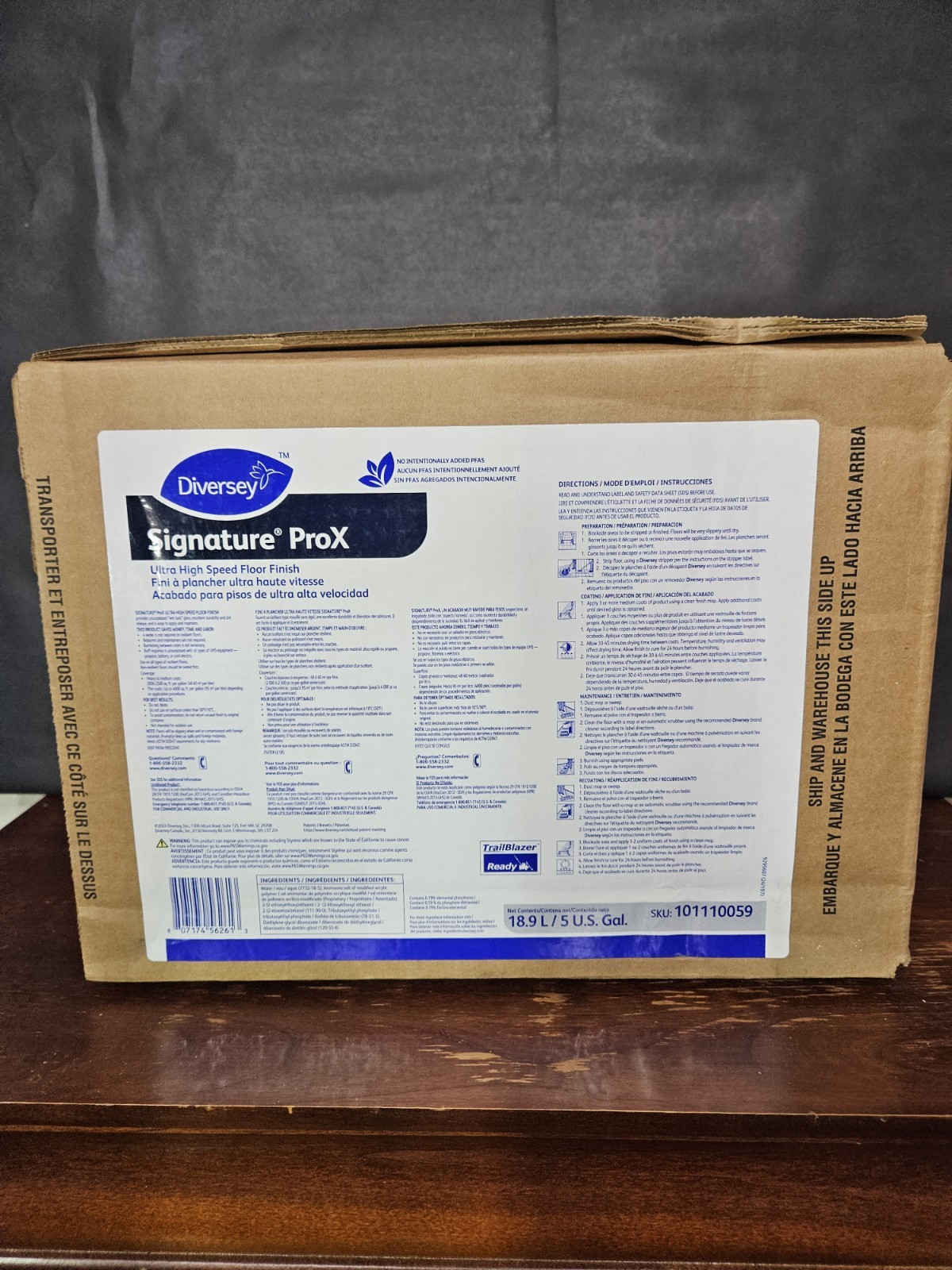 Diversey Signature ProX UHS Floor Finish 5 Gallon 20% Solids 101110059