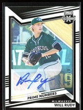 Will Rudy 2022 Panini Elite Extra Edition Prime Numbers Auto /170 #162 Milwaukee