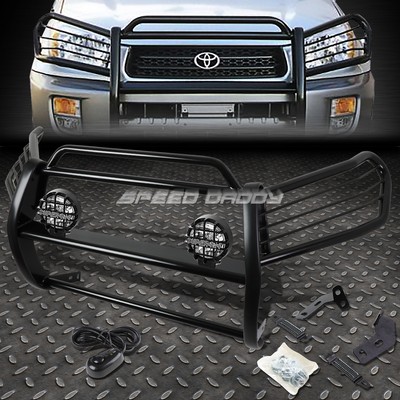 BLACK BRUSH GRILLE GUARD+ROUND CLEAR FOG LIGHT FOR 06-12 TOYOTA RAV4 XA30 SUV