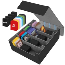 3400+ Trading Card Storage Box,Storage Box for Top Loaders Hold 616+,PU Magne...