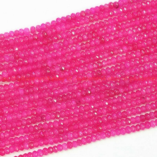 Faceted 2x4mm Genuine Natural Rondelle Gemstone Abacus Loose Beads 15" Strand - Picture 3 of 29