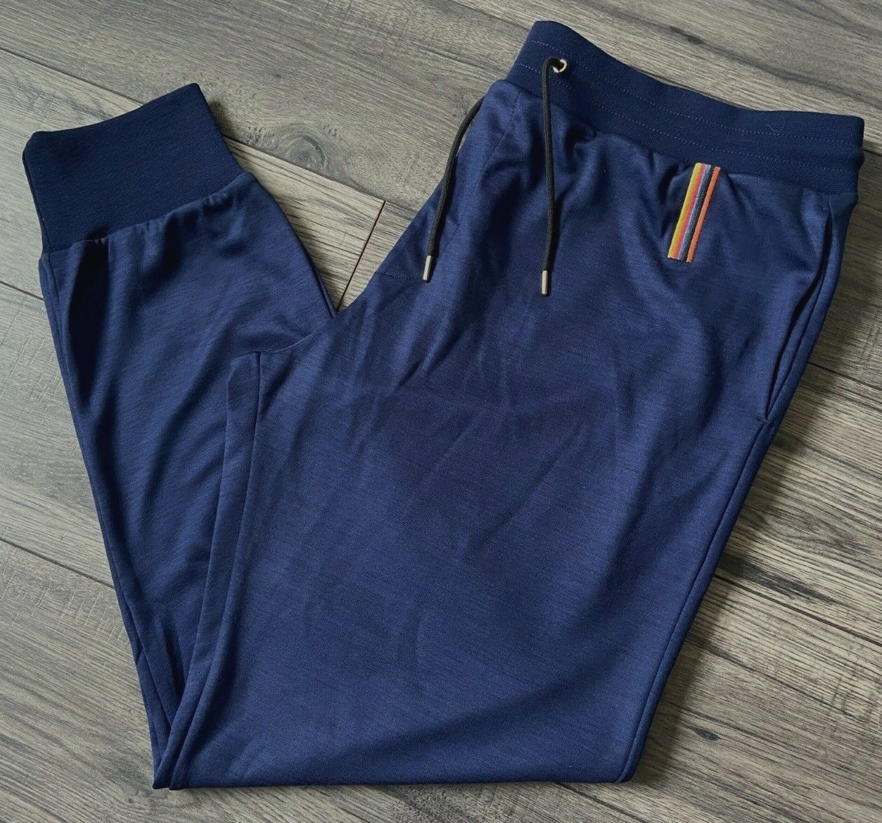 PAUL SMITH NAVY BLUE CUFFED JOGGING/LOUNGEWEAR BOTTOMS SIZE L RETAIL £315