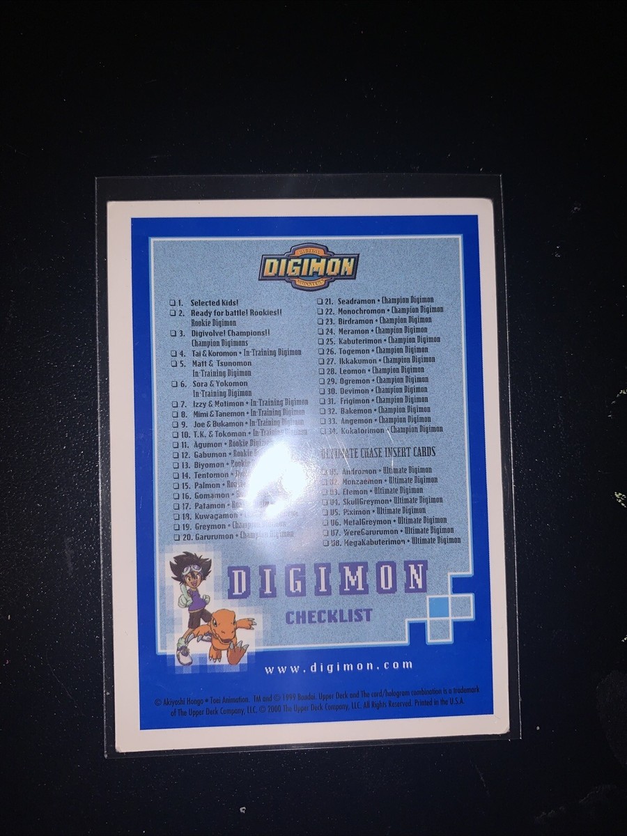 Digimon Checklist Card Digimon Checklist Card