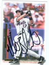 Mike Bordick autographed baseball card (Mets) 2001 Fleer Triple Crown #218