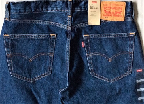 Levi's Men's 505 4886 Regular Fit 35x34 Stonewash Blue NonStretch Cotton NWT $70