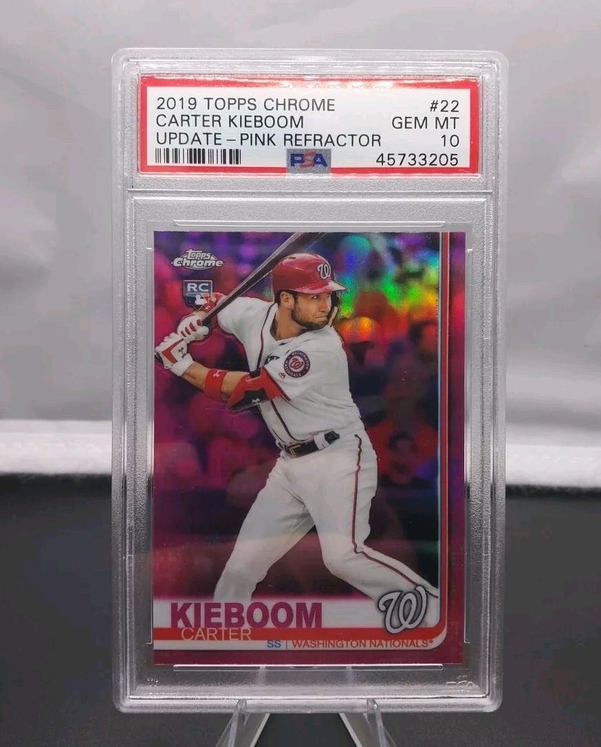PSA 10 2019 Topps Chrome Update Pink Refractor Carter Kieboom #22 Wash Nationals
