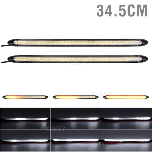 2x Front Fender LED Strip Turn Signal Car Truck DRL Daytime Running Light DRL - Picture 12 of 12