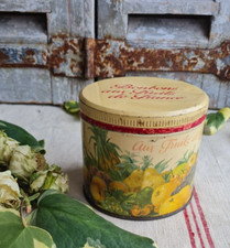 ANCIENNE BOITE A BISCUITS DAMOISEAU EN TOLE LES FABLES DE LA FONTAINE