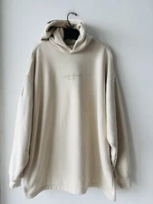 Fear Of God Essentials Hoodie Cotton Fleece Beige Relaxed Size Medium Authentic