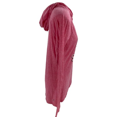 HEAD Sports MUJER MEDIA Calce Ajustado Mangas Largas Con Capucha Burnout Camiseta Rosa - Imagen 2 de 10