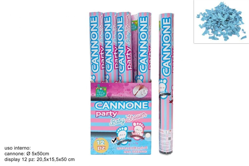 Set De 12 Pz Tubo Lanzador De Confeti Para Fiesta Baby Shower Azules 50cm DFH
