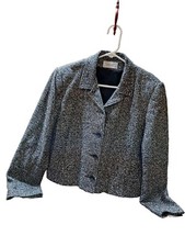 Vintage Soiree 100 Handwoven Silk Blazer Suit Jacket, Lined, Medium