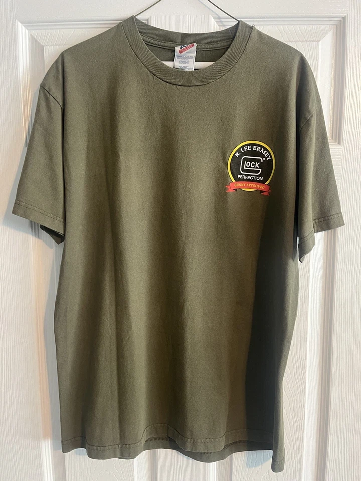 Camisa Grande This Is My Glock RARA De Colección Glock G17 Verde Desteñida R Lee Ermey Foto 2 de 4