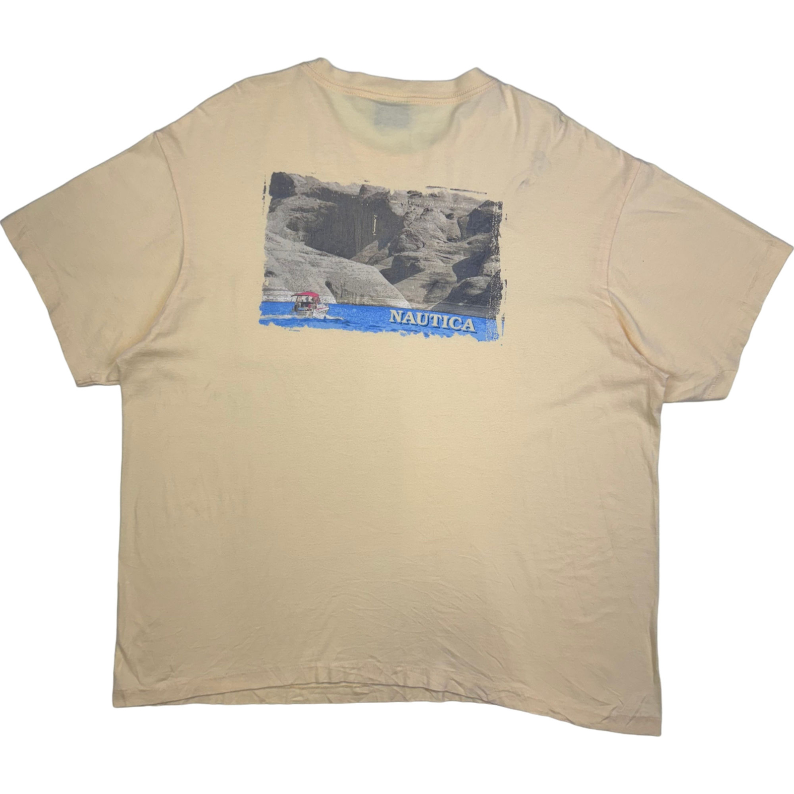 Nautica Graphic Single Stitch T-Shirt Yellow Men's Extra Large image 2