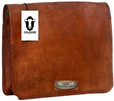  Brown Vintage Leather Men's Laptop Comfortable Shoulder Satchel Messenger Bag 