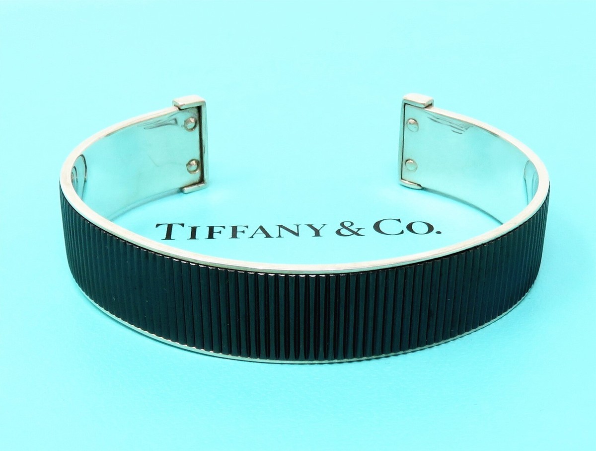 NYJEWEL Tiffany & Co. 925 Silver Titanium Edge 14mm Wide NYJEWEL Tiffany & Co. 925 Silver Titanium Edge 14mm Wide