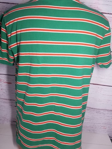 VTG Polo Jeans Company Ralph Lauren Polo Shirt Mens XL Orange & Green Striped - Picture 5 of 9