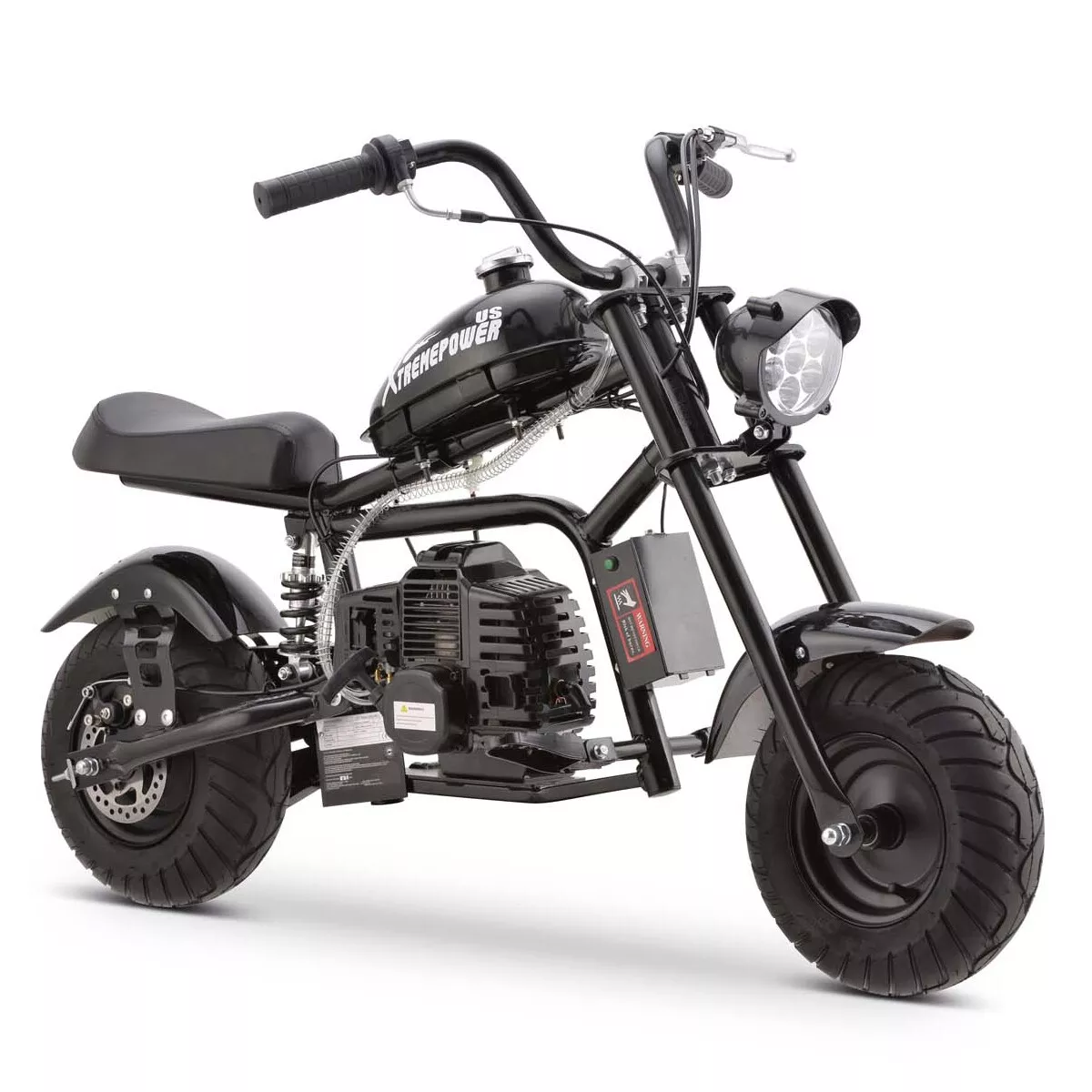 XtremepowerUS Mini Chopper Bike 49.4cc Dirt Bike Gas 2 Stroke w Headlight Black