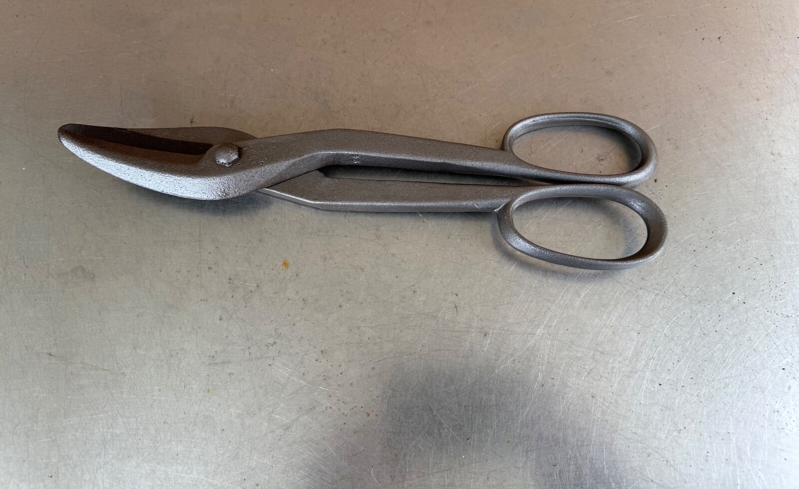 Vintage Curved Sheers Sheet Metal Forged Steel Tin Snip Cutter Heavy Tool    #31