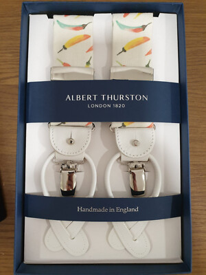Authentic ALBERT THURSTON Braces Suspenders Combination Clip Button,XL 35mm