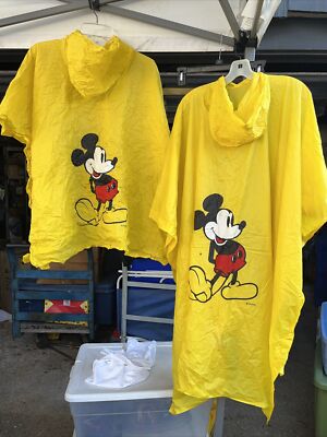 Vintage Official Disney Mickey Mouse Hooded Rain Ponchos Child