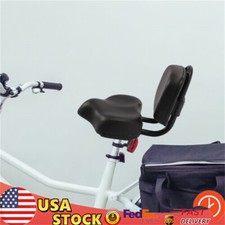 Bike Saddle Seat w/ Backrest Bicycle Extra Wide Comfort Leather Cushion Soft Pad