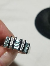 Stunning 925 Sterling Silver Cubic Zirconia Ring Size 7 Channel Set Cz