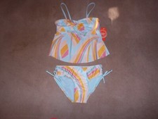 NEW, WONDER NATION GIRL'S 2 PIECE TANKINI SWIMSUIT, SIZE S 6-6X 