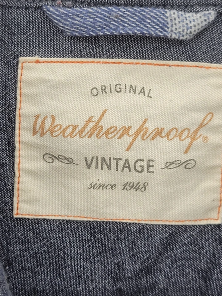 Weatherproof Vintage Shirt Mens XL Blue Stripe Woven Long Sleeve Button Up - Image 3 of 4