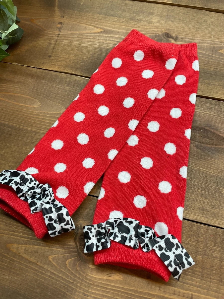 Red white dots cow print ribbon infant jessie Toddler baby One