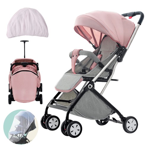 Portable Baby Pram Stroller Foldable Pram Bassinet Lightweight Travel Pushchair - Picture 28 of 36