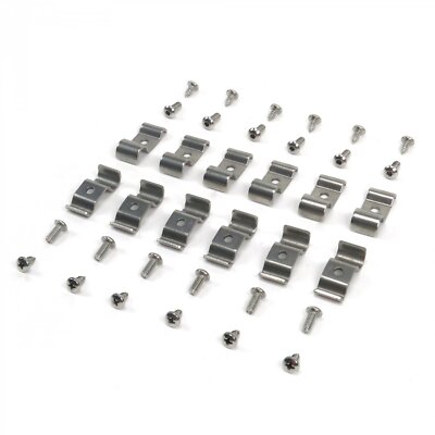 3/16 and 3/8 Stainless Steel Combo Line Clamps - Pack of 12 parts front