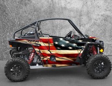 2013 - 2018 Polaris RZR 1000 custom graphics kit with door wrap Tattered Flag