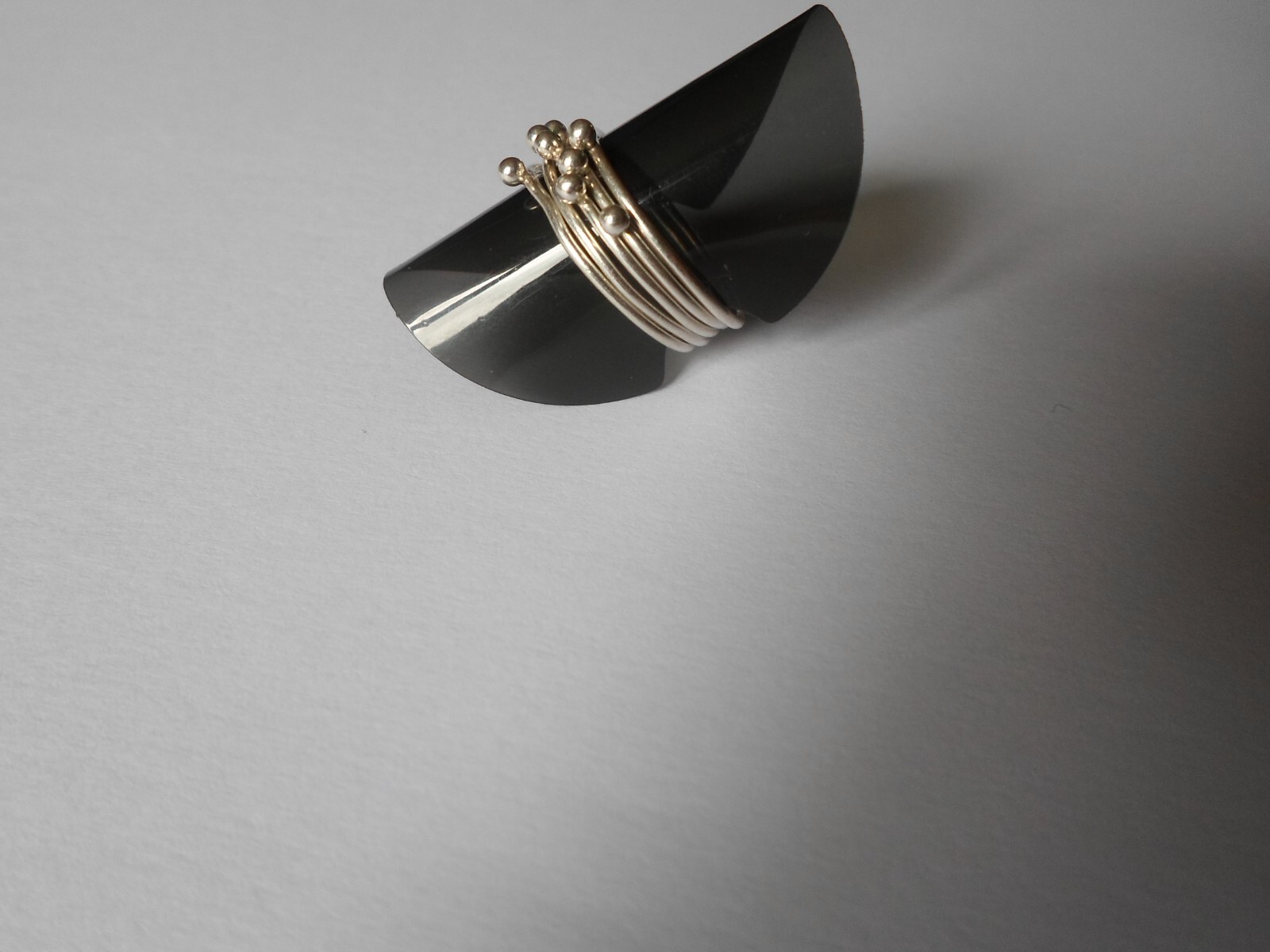 solid silver ring, multi row, size 51 - image 8