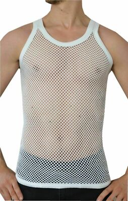 Herren Original Pendeen Weste Männer Rasta Mesh Netz String Top Baumwolle Sommer Gym