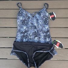 TYR Women's Serpiente Brooke Active Tank w/matching Zola Swim Hipkini Sz M New